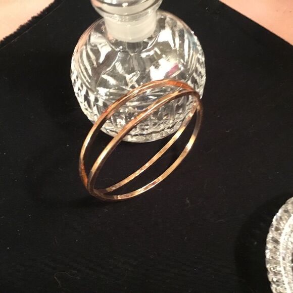 Rose Gold Tone Intersecting Bangle Bracelet - Picture 2 of 6